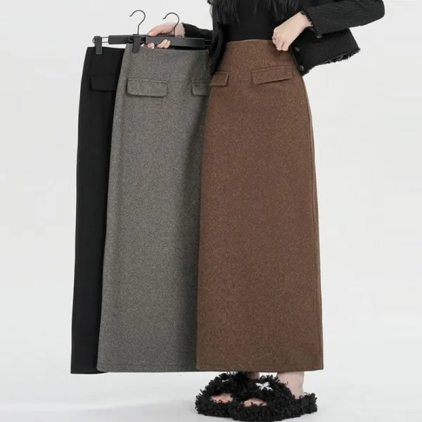 【全3色】無地スリットボタンストレート｜超人気