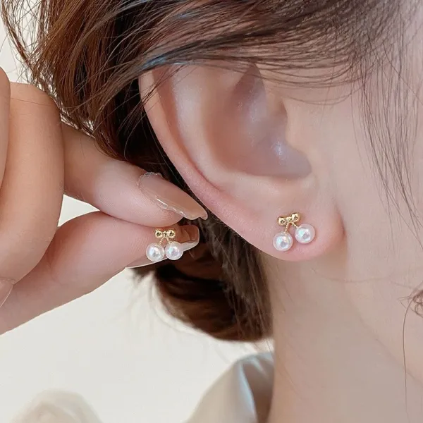 ピアスビーズ花・植物無地リボン｜ユニークなデザイン