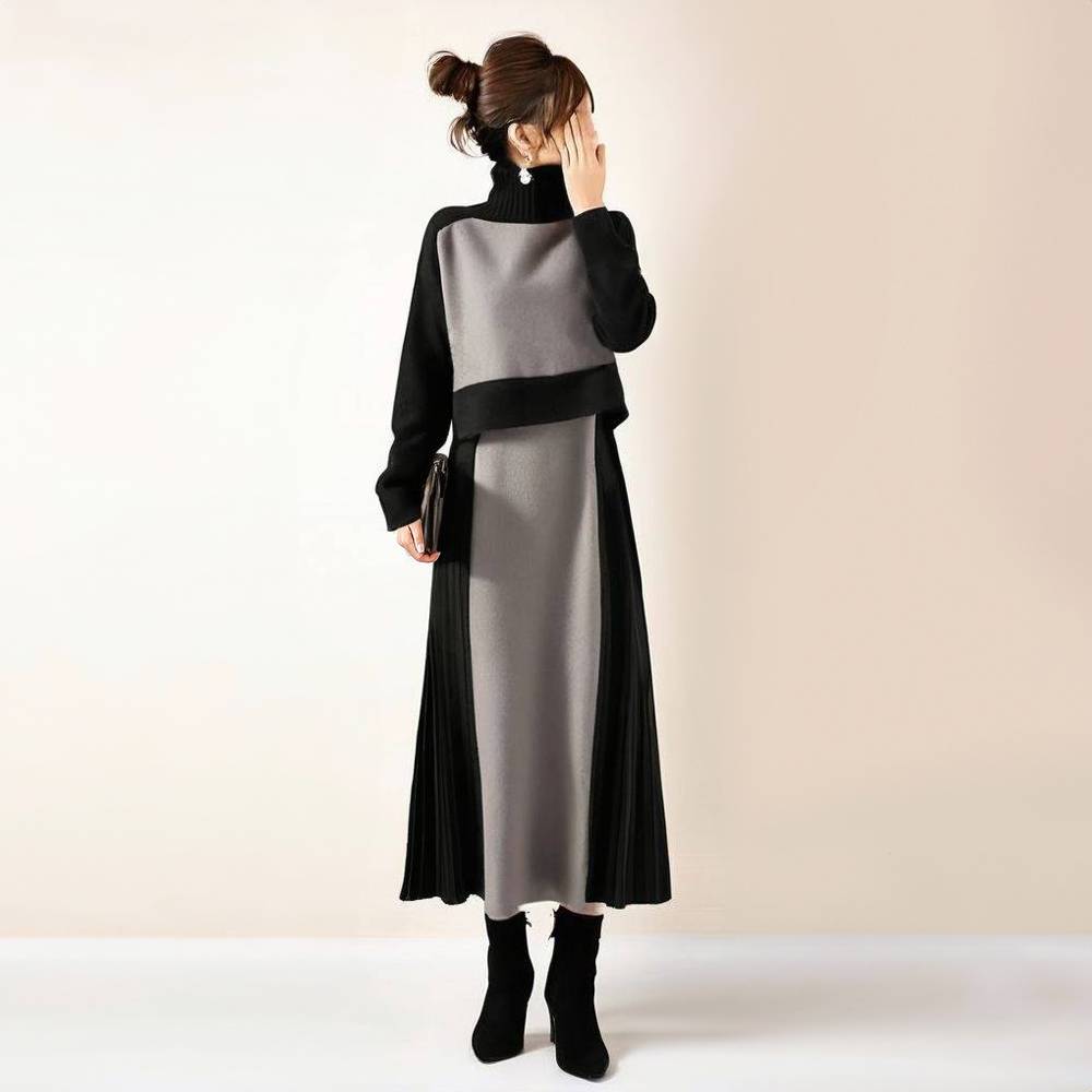 グレー/トップス＋グレー/スカート/2点セット