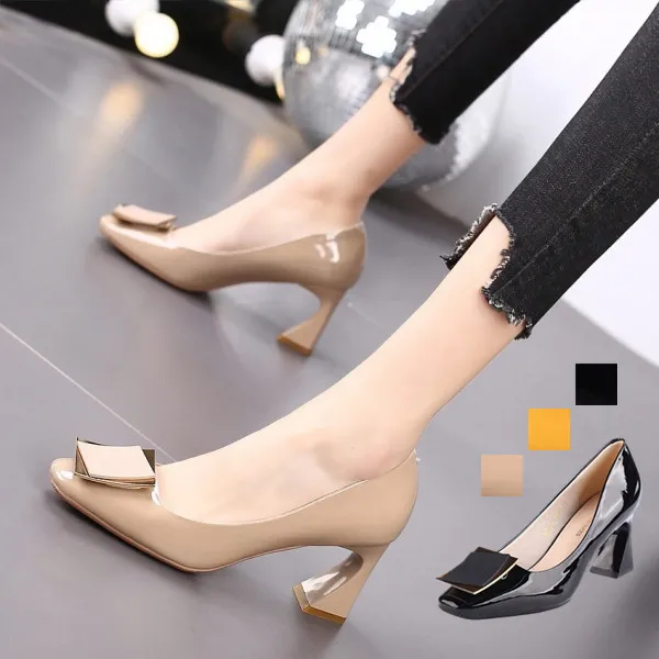 痛くない歩きやすいビジネスオフィス通勤就活卒業式入学式パンプスブラック黑ベージュイエローSALE在庫有り