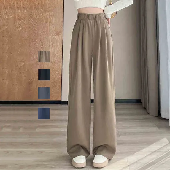 【全4色】ガウチョパンツ伸縮性ありロング丈ハイウエスト無地 | 着回しのコツ