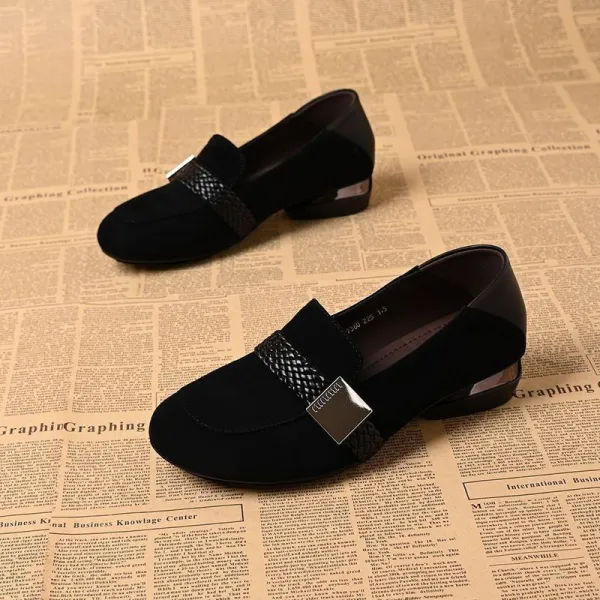 フラットシューズローファー無地定番｜美脚歩きやすい