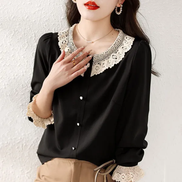 シャツプルオーバーレースラウンドネック | 早い者勝ち