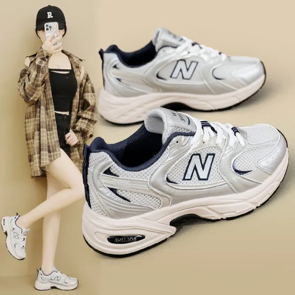 カジュアル  スニーカー  カラーブロック  秋  韓国風  丸トゥ  厚底  M  L  通気性良い  新作  2025  レディース