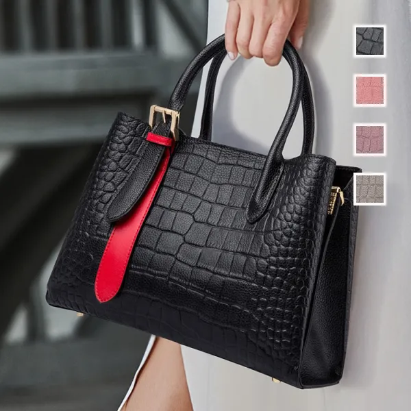 【全4色】ハンドバッグ大容量マグネット配色｜早い者勝ち