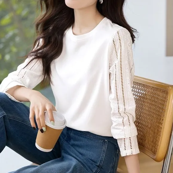 Tシャツラウンドネックプルオーバー長袖 | 人気上昇中