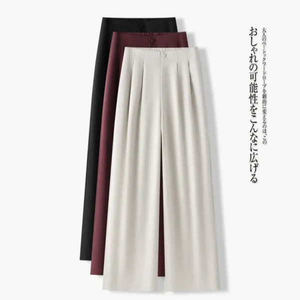 【全3色】ガウチョパンツ無地ロング丈ウエストゴム | 快適な穿き心地