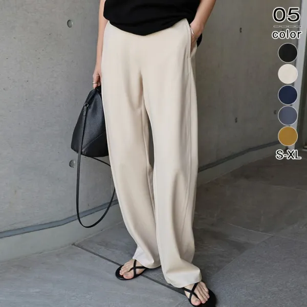 無地  カジュアル  ゆったり  ロングパンツ  夏服  日本風  レディース