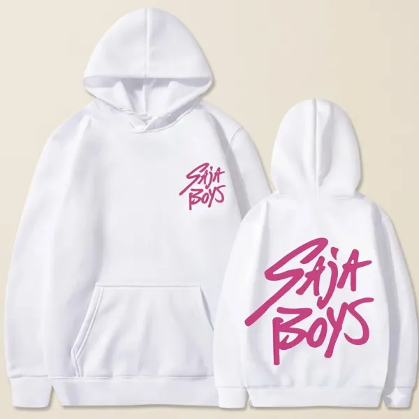 【男女兼用】プリントデザイン ドロップショルダー フード付きパーカー