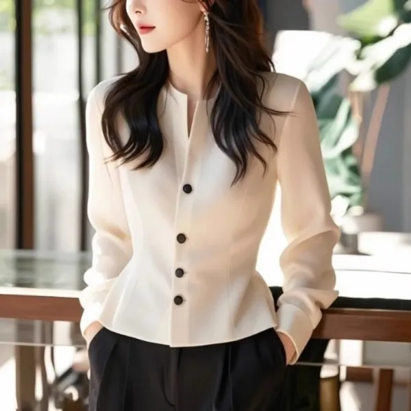 ウエストシェイプシャツブラウス