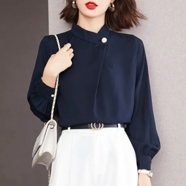 ワンボタン上品ブラウス