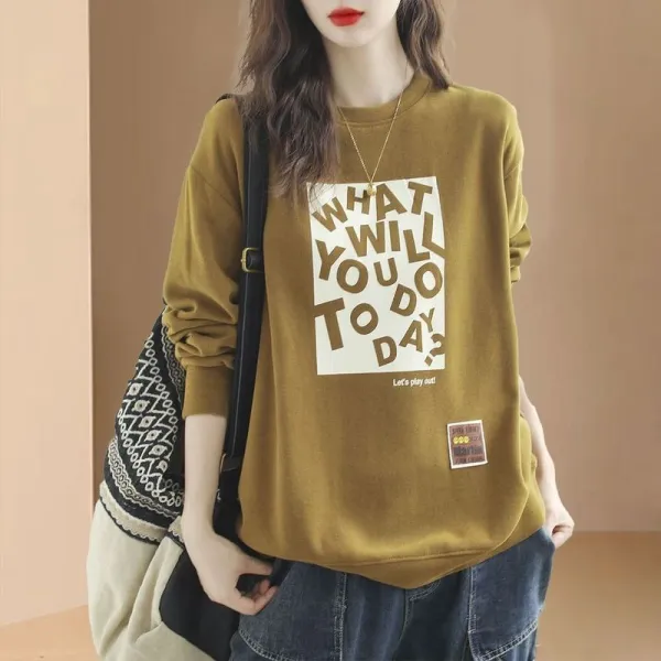 【全2色】 パーカーラウンドネック2プリントアルファベット | 組み合わせ自由