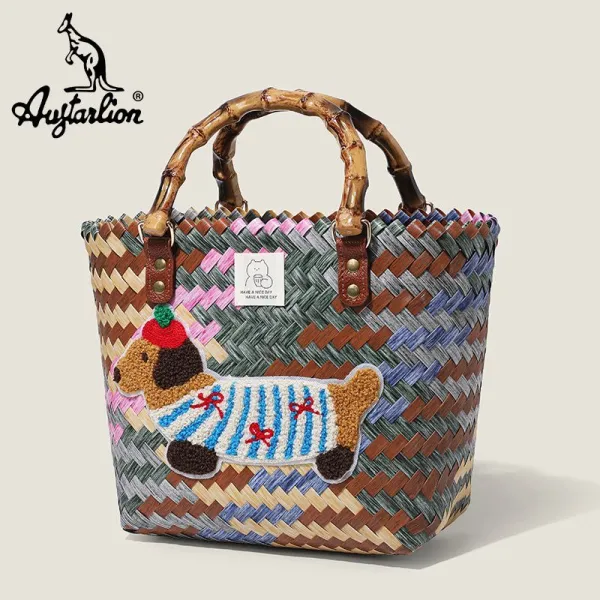 手提げ  どんなスタイルにも合う  トートバッグ  編み  刺繍  かわいい