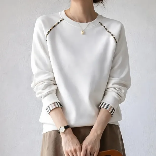目を奪われる エレガント プルオーバー ラウンドネック 長袖 スウェット