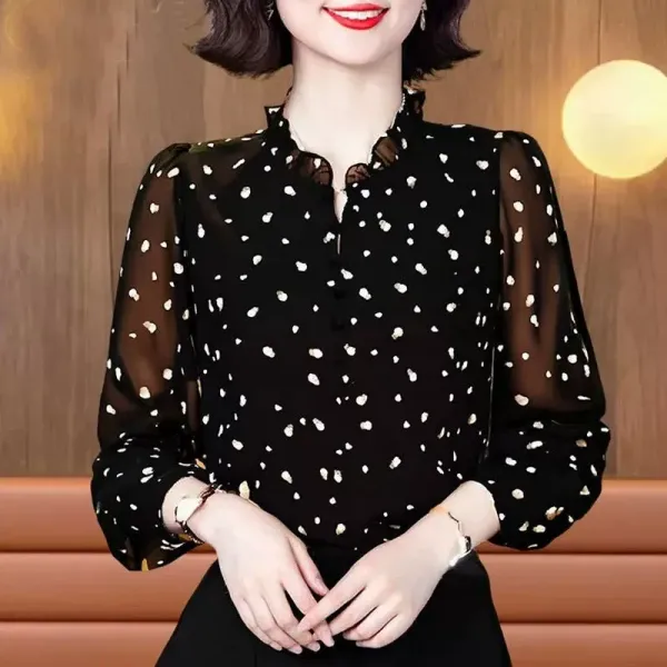 シャツ  シルク  プリント  長袖  どんなスタイルにも合う  ゆったり  気質  新作  フレンチスタイル  レディース  洗練された