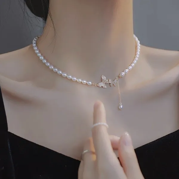 好評発売中  上品なシルエット リゾート風 パール ネックレス