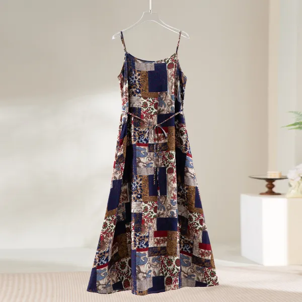 ワンピース  エスニックスタイル  キャミソール  エスニック  ロング  デザイン  レーシング  新作  デザイン性  レディース