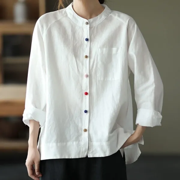 流行の予感森ガールシングルブレストレディース3色展開シャツ・ブラウス