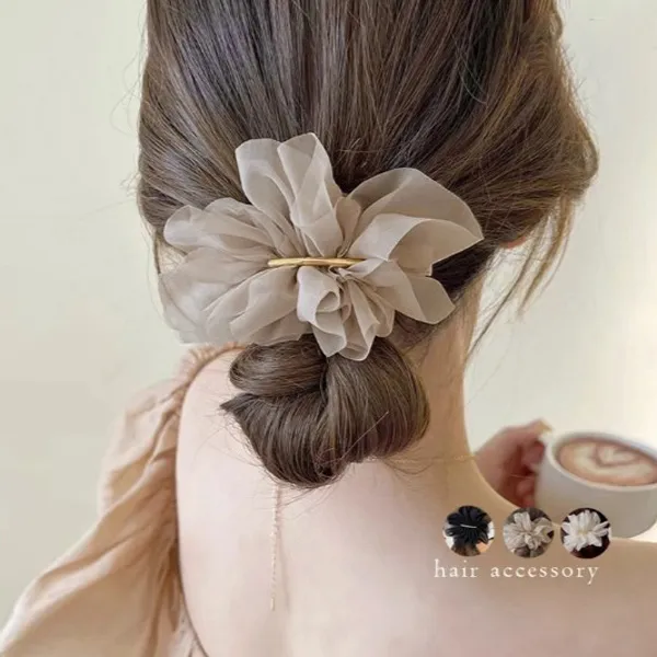 3色展開絶対可愛い超目玉アイテム花・植物無地合金スウィートヘアピンアクセサリー