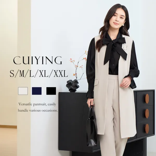 ベスト  セットアップ  アウター  ロングパンツ  韓国風  新作  おしゃれ / ファッション  【2点セット】  レディース