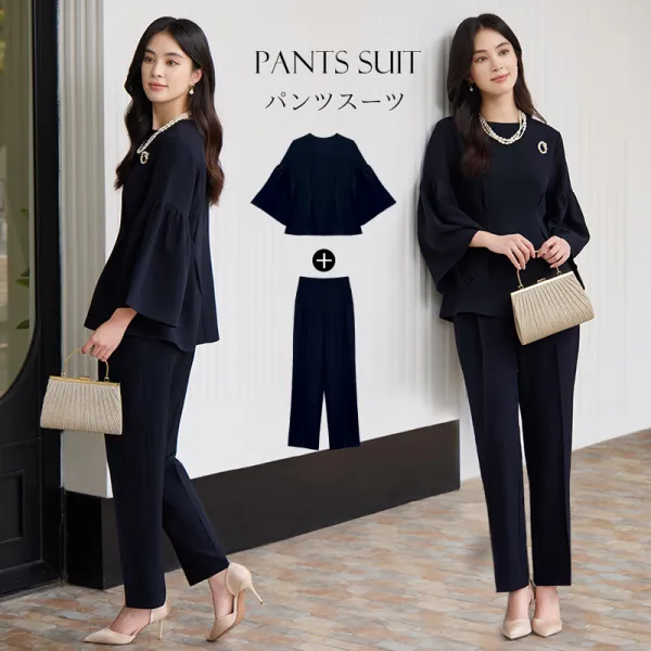 セットアップ  着脱可能  通勤/OL  ネックライン  おしゃれ / ファッション  【2点セット】  レディース