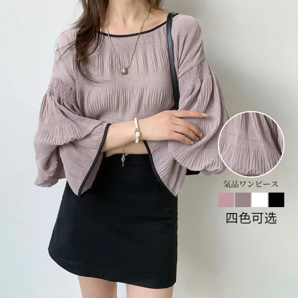 スピーカースリーブ  シフォン  ブラウス  ゆったり  インスタ流行