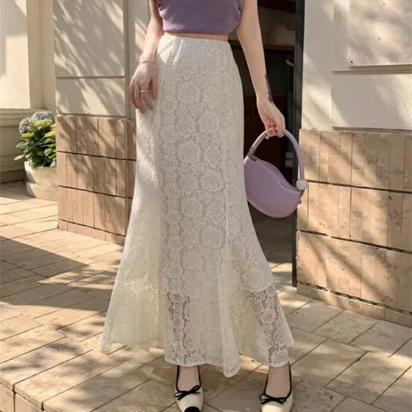 レースロングスカート Aラインスカート レディース フレア マキシ丈 スカート おしゃれ ゆったり 大人気  シンプル きれいめ カジュアル リゾート ストレッチ 着痩せ スカート体型カバー ふんわり 春 夏 秋