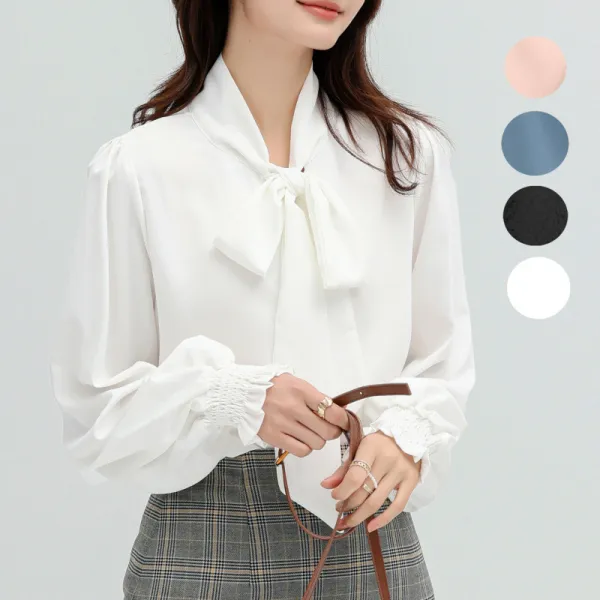 シャツ  無地  ランタンスリーブ  ゆったり  秋  レーシング  新作  レディース