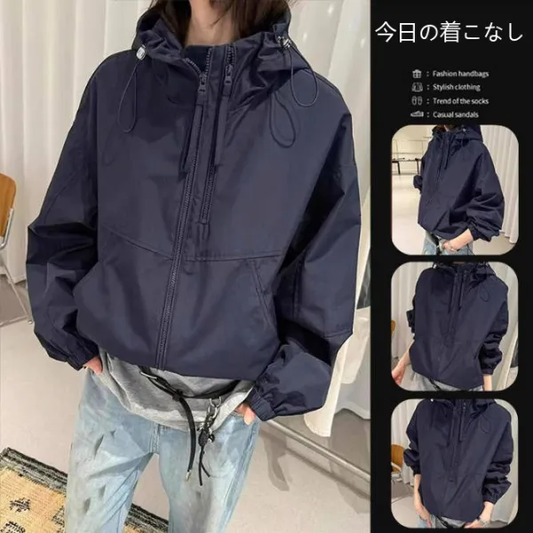 人気商品再入荷 ファスナー 平日 無地 長袖 フード付き カジュアル ジャケット