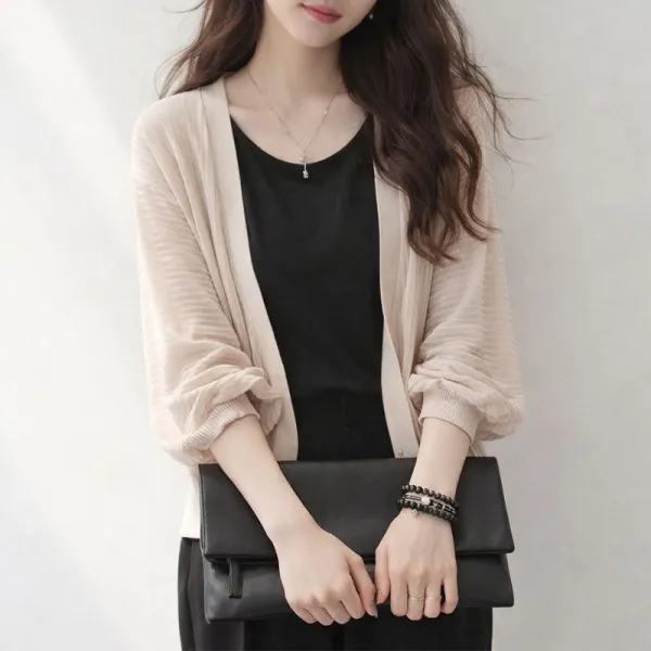 朝晩OKコーデ！見逃し厳禁 ボタン 長袖 ボタン 無地 ドルマンスリーブ シンプル カーディガン