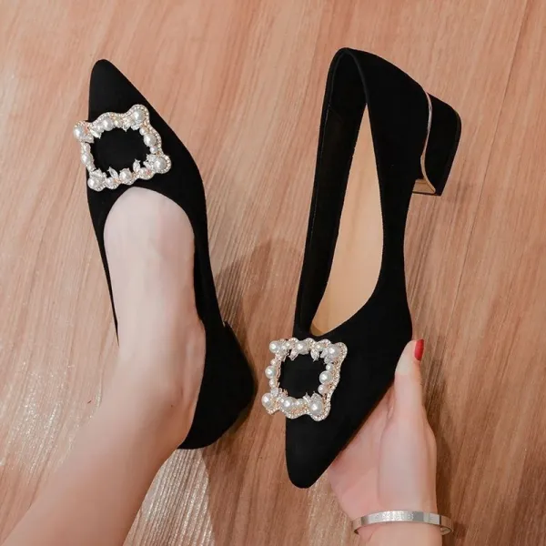 無地 ハイヒール ポインテッドトゥ 通勤 エレガント パンプス