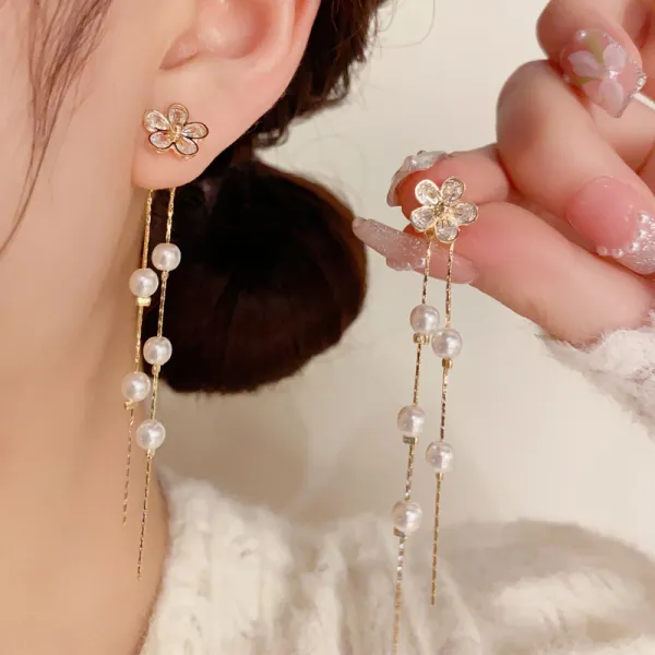 スウィートキュート花パールピアス