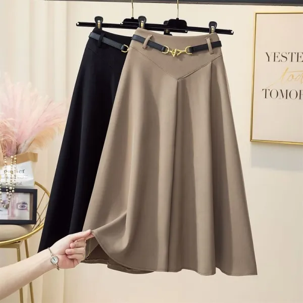 【全2色】スカート 無地 ボールガウン プリーツ Aライン ハイウエスト | ファッション感満々