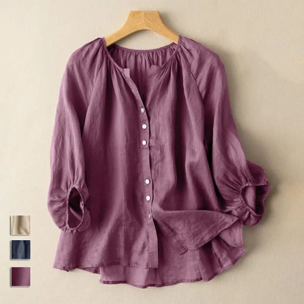 【全3色】シャツシングルブレスト無地ラウンドネック| 売れ筋