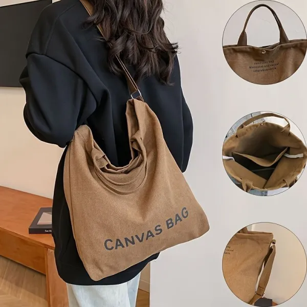 「奇跡の再販」買わなきゃ損レトロ帆布アルファベット無地カジュアル通勤大容量トートバッグ