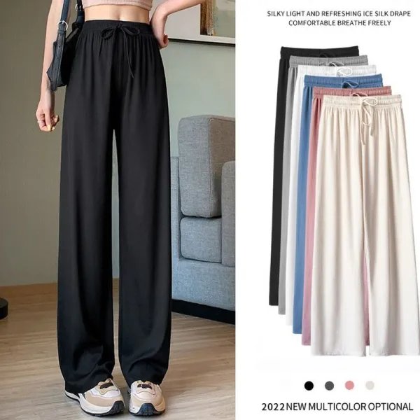 【全4色】ガウチョパンツ伸縮性あり無地アンクル丈ロング丈ハイウエストウエストゴム | トレンドを先取り
