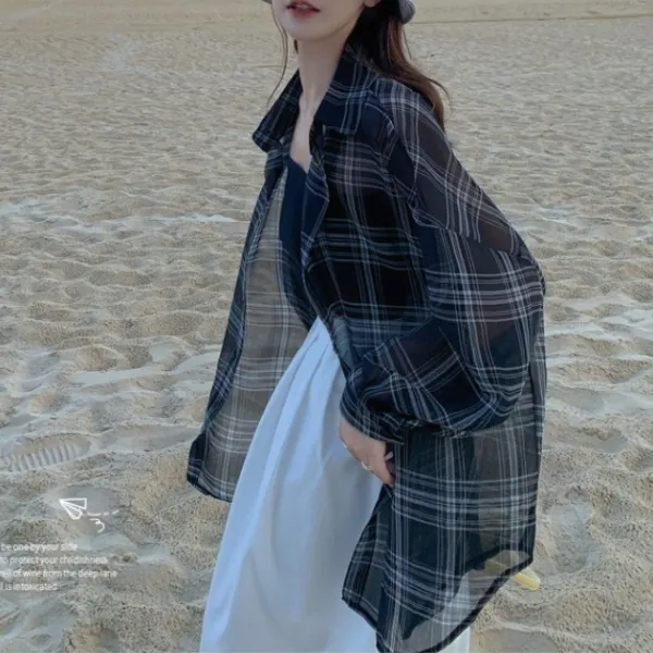 好評発売中 シングルブレスト ボタン 長袖 チェック柄 折り襟 カジュアル カーディガン