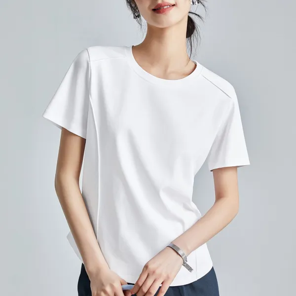 【20色展開】レディース シルケットコットン クルーネック 半袖Tシャツ ベーシックインナー