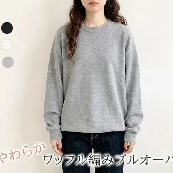 カジュアル秋ラウンドネックプルオーバードルマンスリーブスウェット