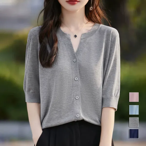 【全4色】TシャツVネック半袖無地 | 人気爆発