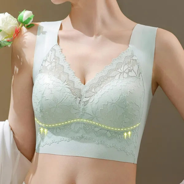 【全4色】ブラジャーハミ肉ゼロワイヤーなしレース無地｜高見えデザイン