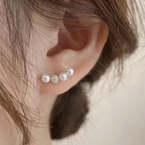 ピアスラインストーン無地ビーズ｜Basic日常シンプル