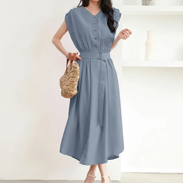 シャツワンピース ワンピース ノースリーブ 袖なし シフォン ロングワンピース シフォンワンピース ギャザー 大きいサイズ 結婚式 二次会 お出かけ お呼ばれ おしゃれ 可愛い 大人 上品 カジュアル フォーマル 体型カバー 着瘦せ 送料無料