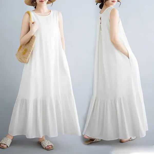 大きいサイズ対応 ゆったりシルエット デザインワンピース