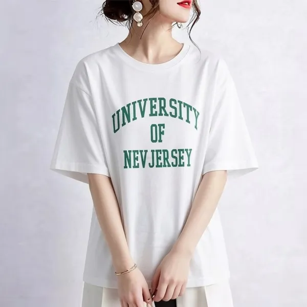 Tシャツ  プリント  アルファベット  半袖  どんなスタイルにも合う  クルーネック  日本風  レディース  人気商品