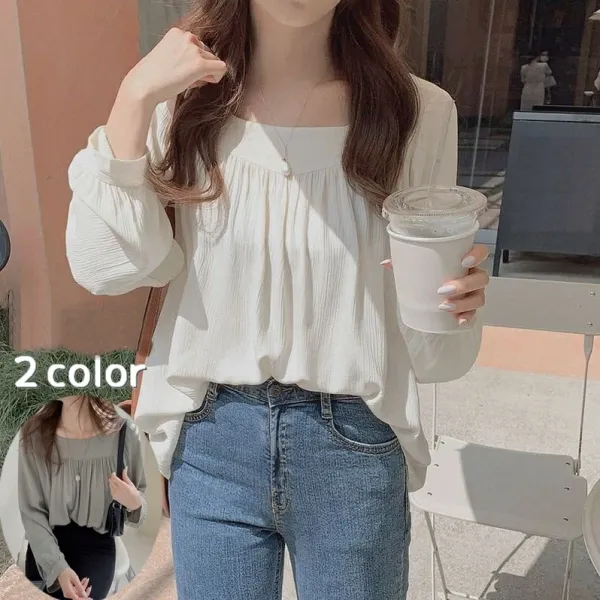 スクエアネック シンプル プルオーバー エレガント 無地 ブラウス 夏服 夏コーデ ファッション 今日のコーデ 大人コーデ レディース