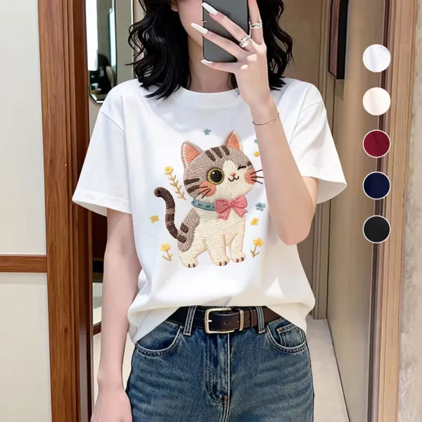 【全5色】Tシャツ半袖動物柄ラウンドネック｜ゆったり可愛い