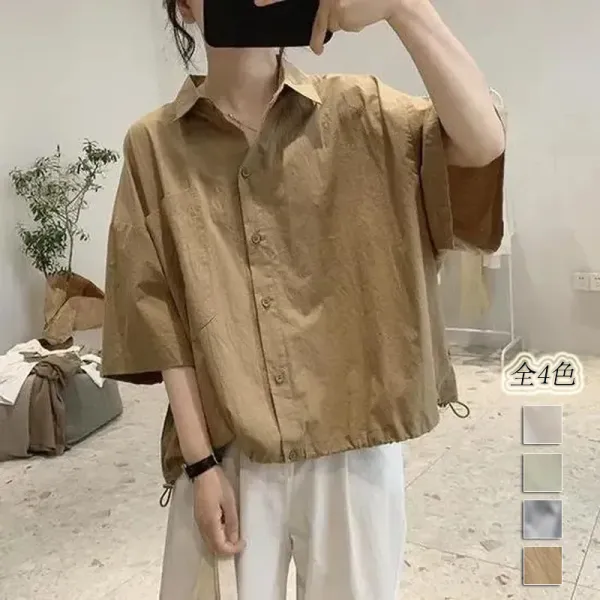 【全4色】シャツ体型をカバーポケット付きドルマンスリーブ無地 | 売れ筋