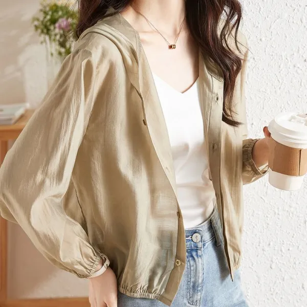 日焼け止め服無地UVカットボタンポケット付き | お買い得