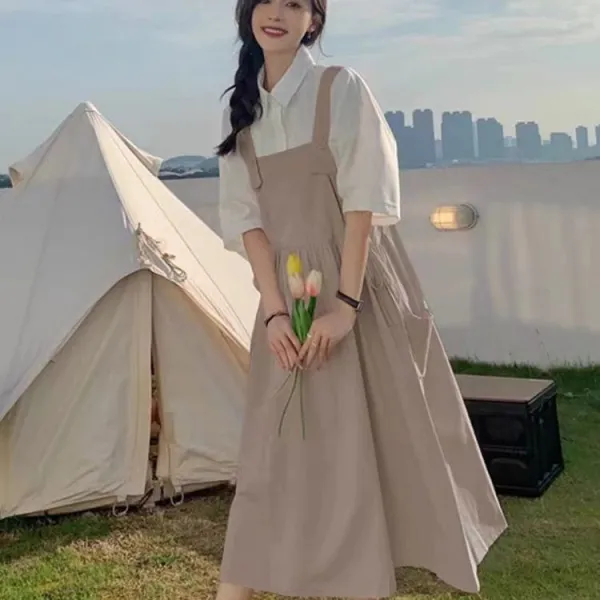 大人可愛い キャミワンピース ロング丈 体型カバー ゆったり ノースリーブ 春 夏 2WAY カジュアル 重ね着 レディース
